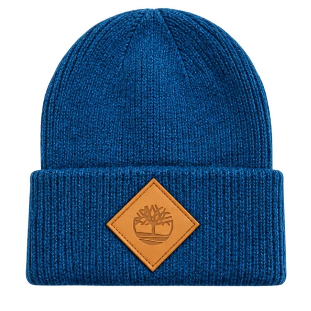 Timberland Oversized Beanie Blue TB0A2PN8 EFQ ReBOTL Logo Patch OS